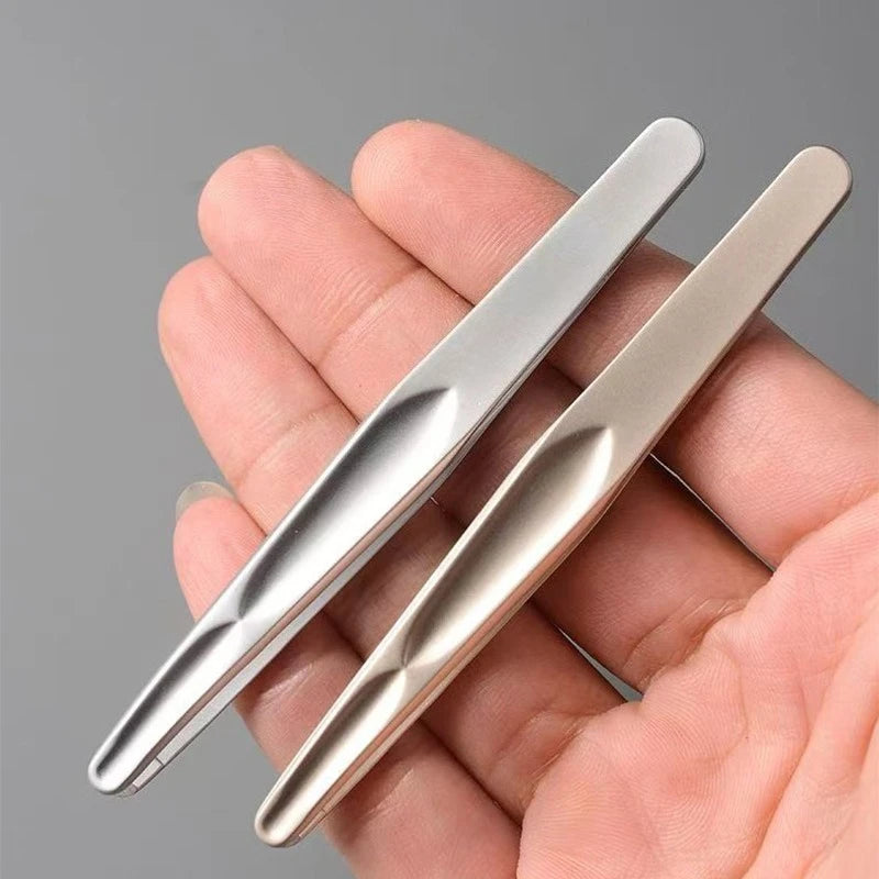 Stainless Steel Precision Tweezers for Eyebrows, Eyelashes, Beard & Mustache - High-Accuracy Round Head, Seamless Clamping Profe
