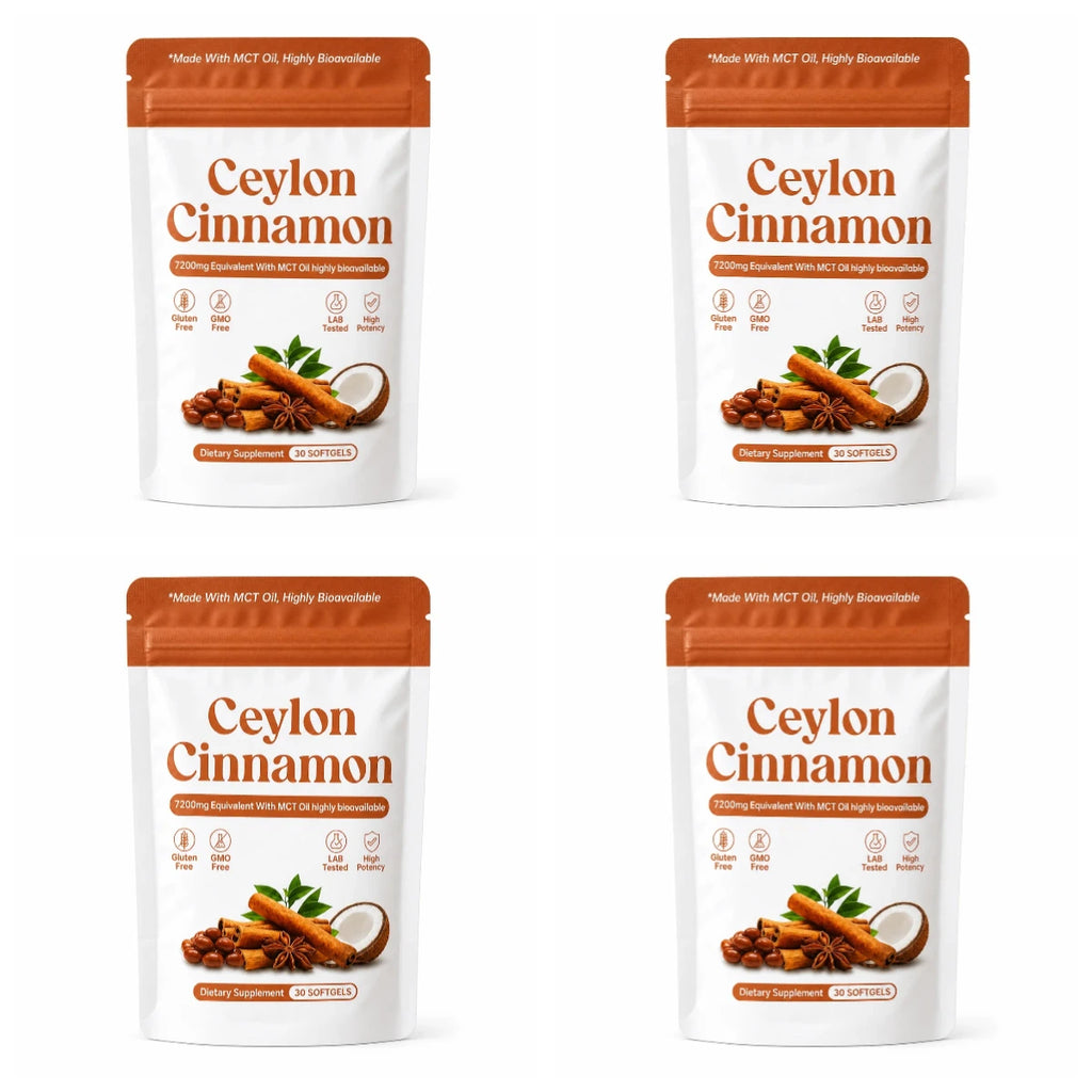 Ceylon Cinnamon Softgels 7200mg Equivalent,12:1 Concentrated Extract with MCT Oil,High Bioavailability, Daily Balance Support