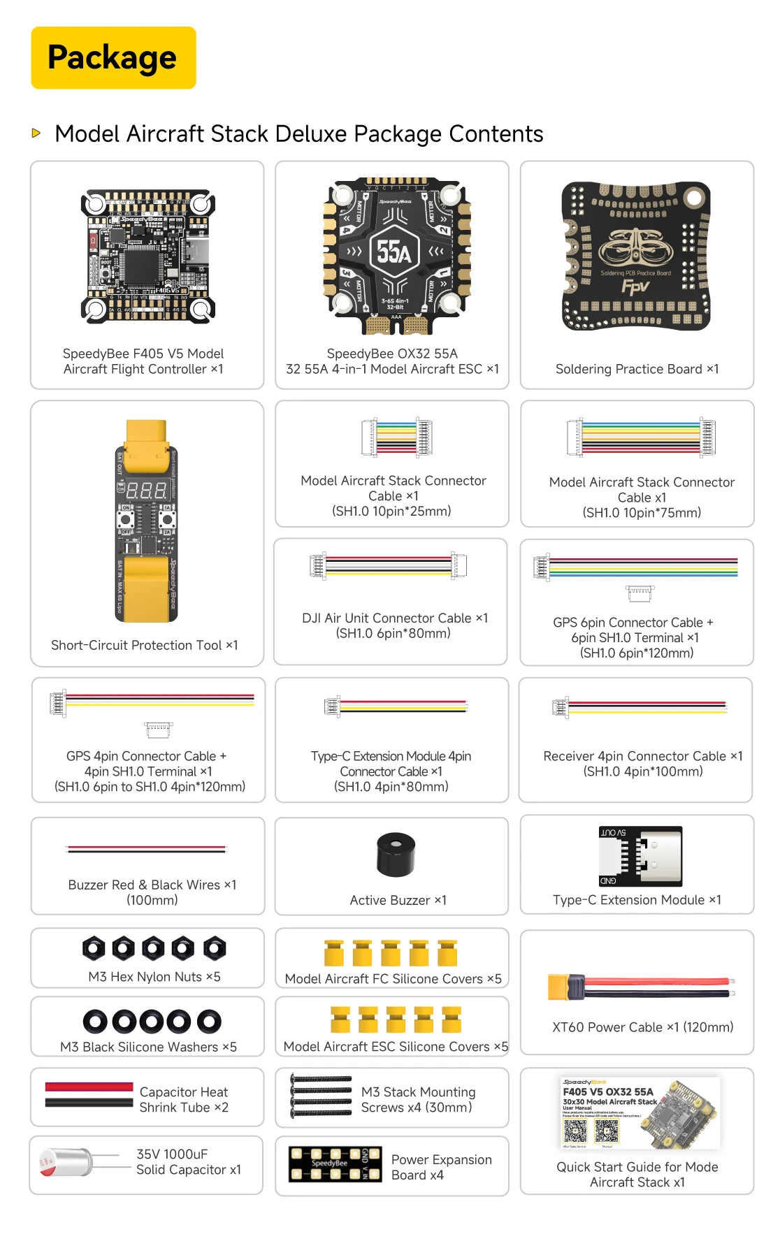SpeedyBee F405 V5 55A Stack FC OX32 AM32 55A 4in1 ESC For FPV Racing Drones