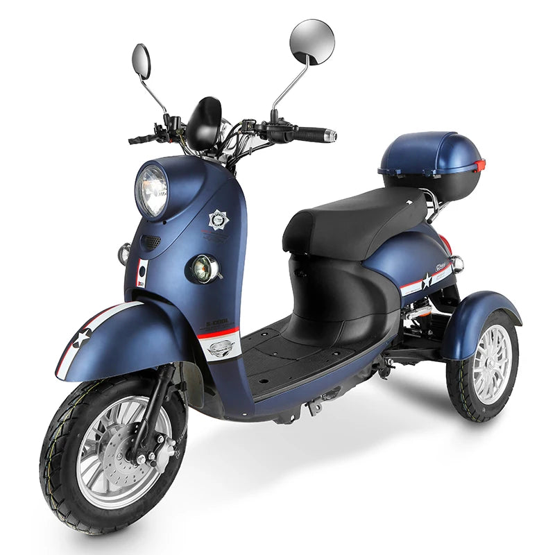 Eec Electric Motorcycle Tricycle 60v 500w 20ah 3 Wheels Electric Mobility Scooter For The Elderly
