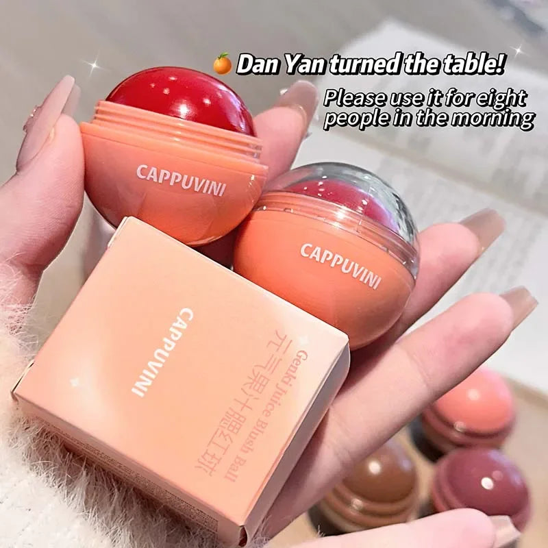 Cappuvini Juice Blush Ball Water Light Blusher Brightening Face Easy Color Multi-Use Blush Makeup Suitable for Lips and Cheeks