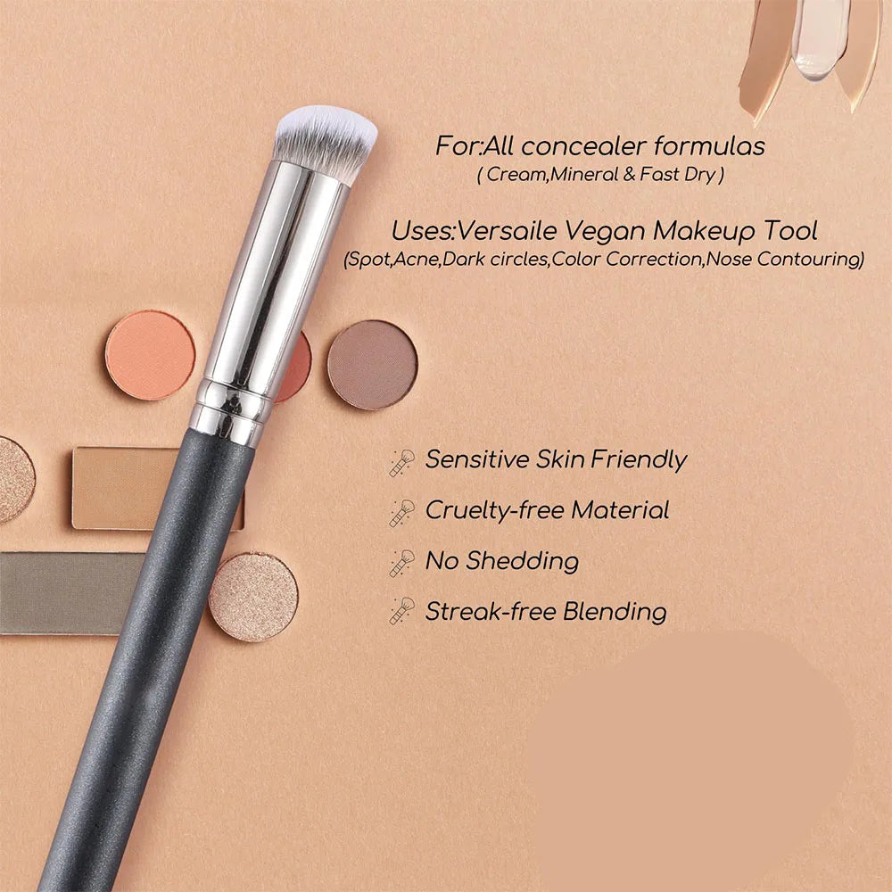 2 PCS Makeup Brushes Rectangular Foundation Brush & Concealer Brush for Contouring, Blending, Powder/ Foundation Application