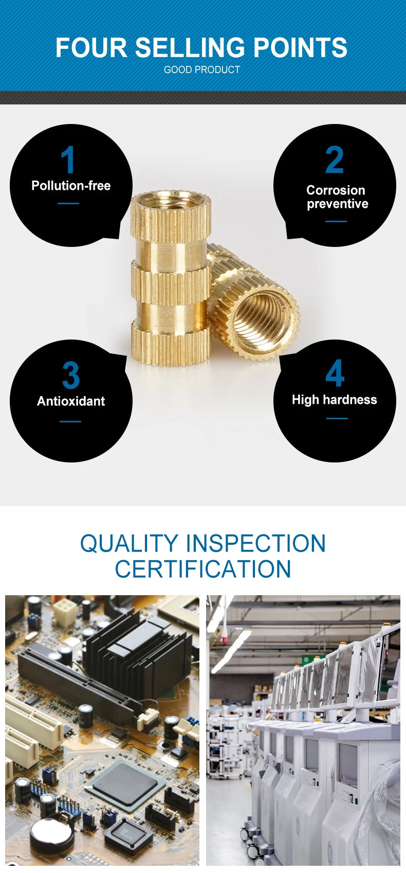 M2 M2.5 M3 M4 M5 M6 M8 M10 Heat Brass Insert Nut Knurled Insertnut Hot Melt Molding Injection Embed Threaded Inserts 3d Printer