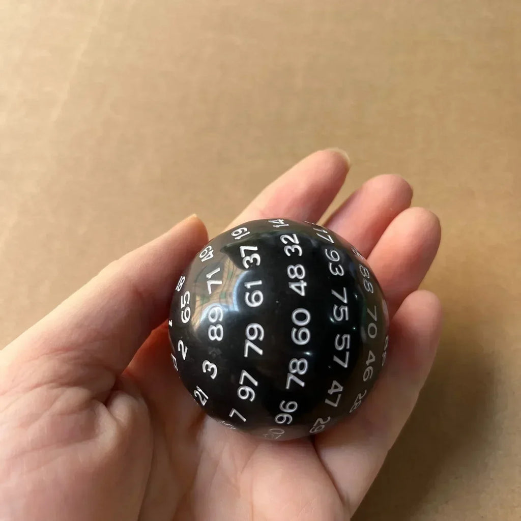 1pcs 100 Side Number Dice for DND TRPG RPG Cthulhu Board Game Running Team Black White Green Red Yellow Polyhedral Dnd Dice Set