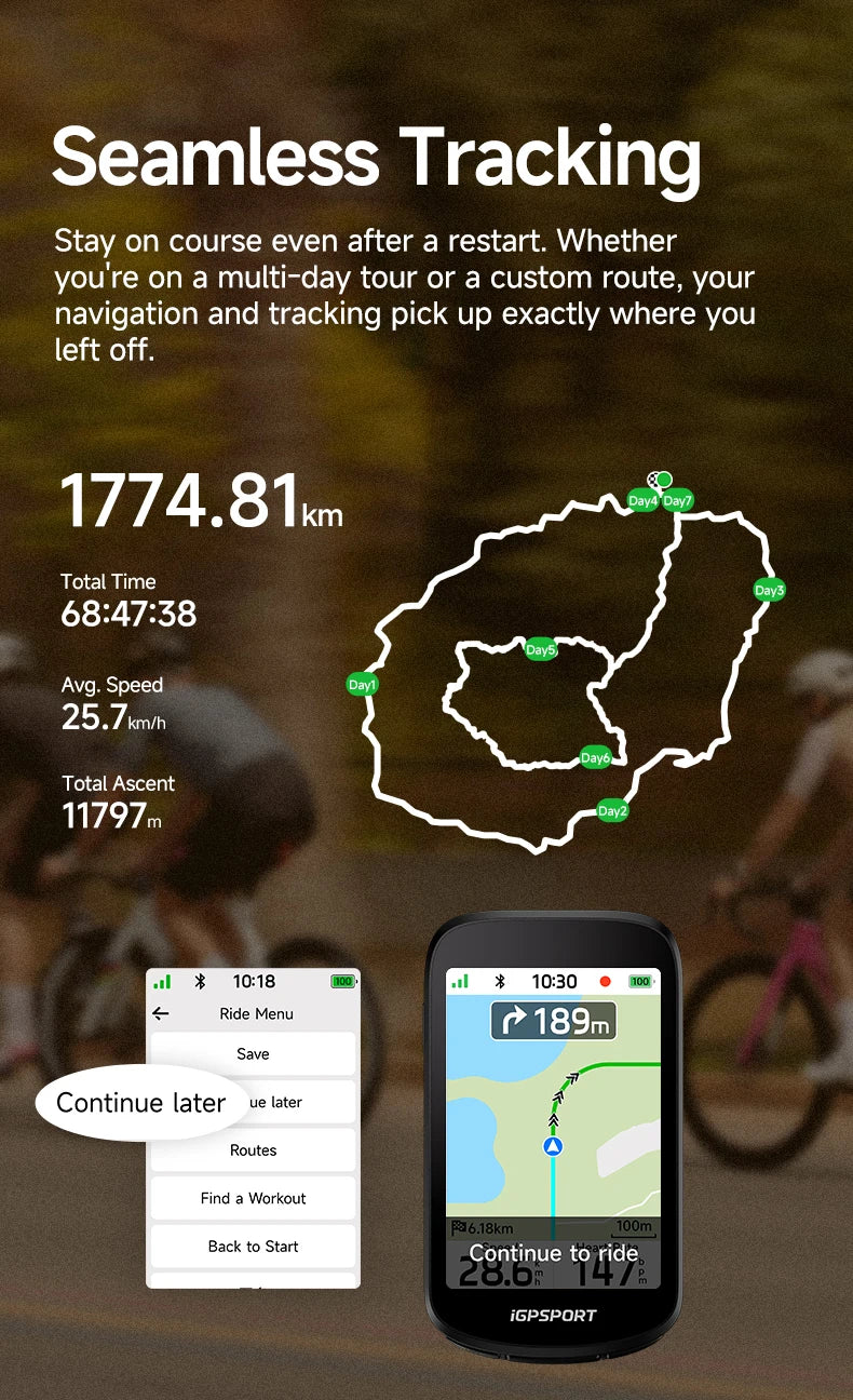 iGPSPORT BSC500 Touchscreen Bike Computer GPS Cycling Global Map Navigation Wireless Cycling Computer with Digital Bike Bell