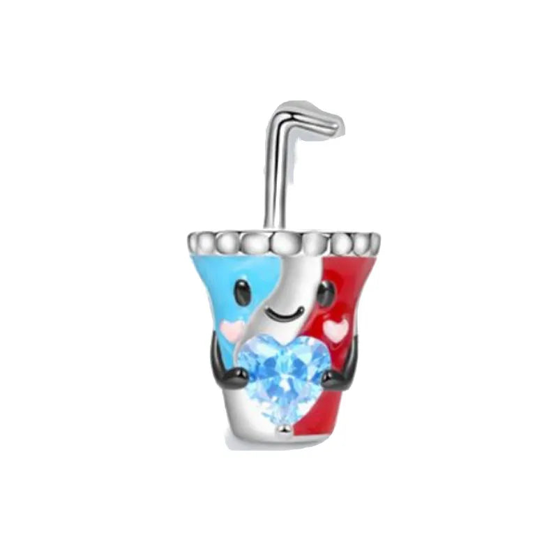 Hot Selling 925 Silver Cup,Coffee Cup,Beer,Bead Pendant Suitable European Original Bracelet DIY Accessories,Exquisite Jewelry ﻿