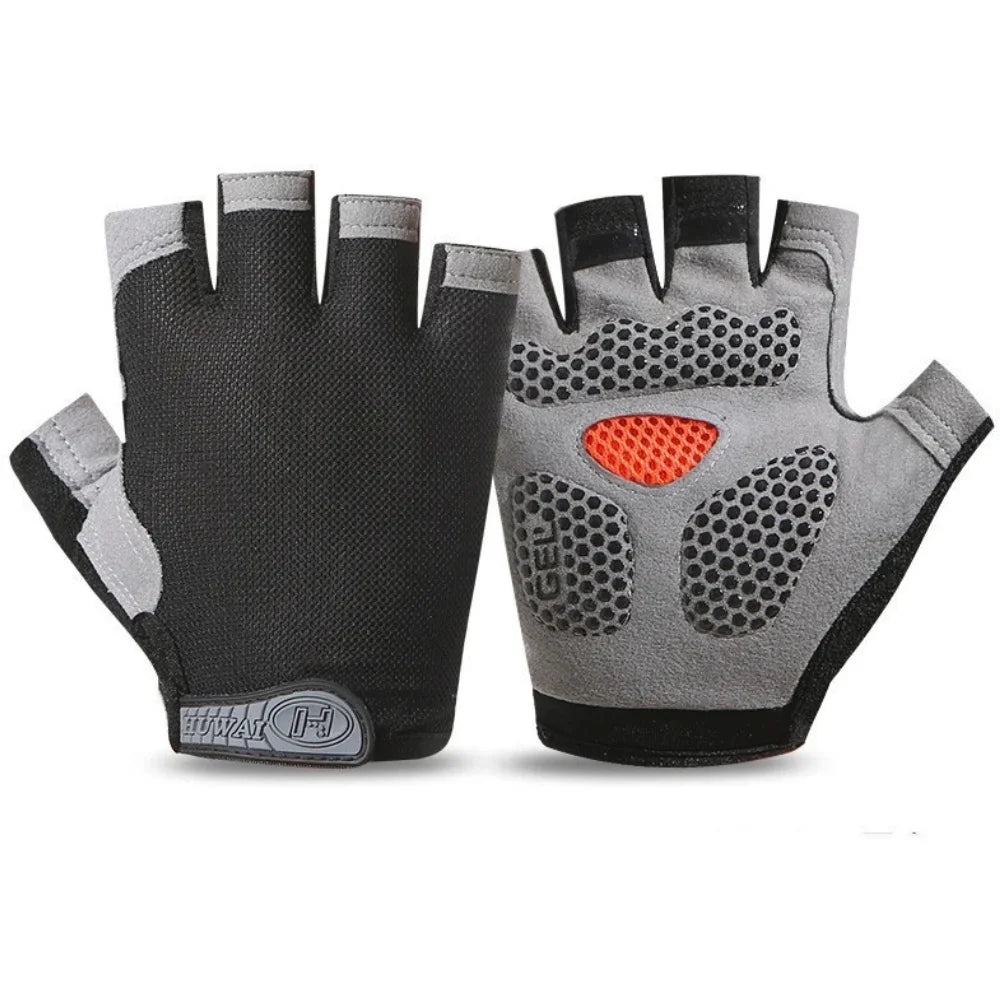 Half-finger gloves for men and women, breathable and anti-slip outdoor road gel summer gym training gloves for bicycles