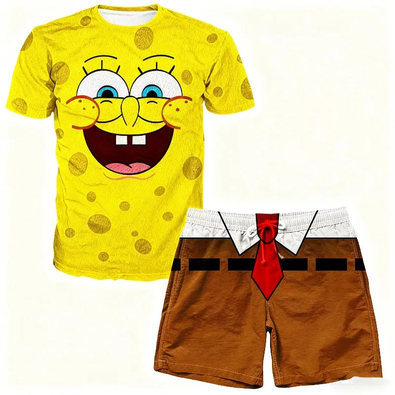 SpongeBob SquarePants Set, Unisex Cartoon Trendy Casual Beauty