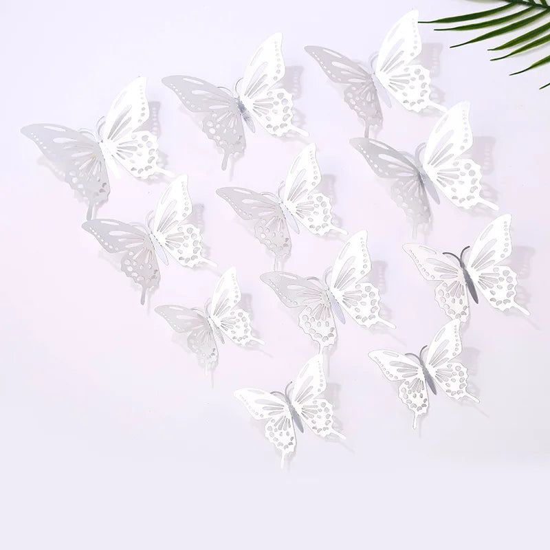 12 pcs Butterfly Cake Toppers Rose Gold for Birthday, Wedding, Engagement Occasions Dessert Decoration Cupcake Toppers DIY Gift