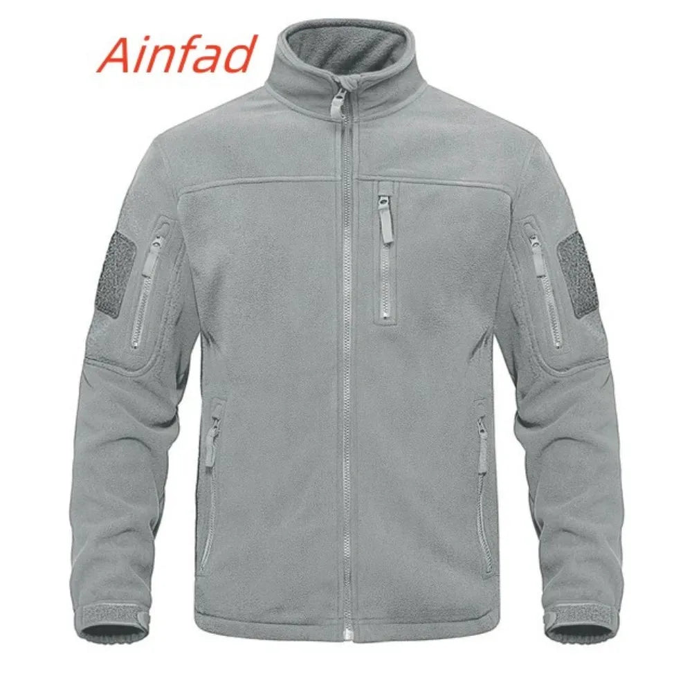 Hunting Autumn Winter Men's Stand Collar Fleece Coat Jacket Thermal Mid-Rise Jacket