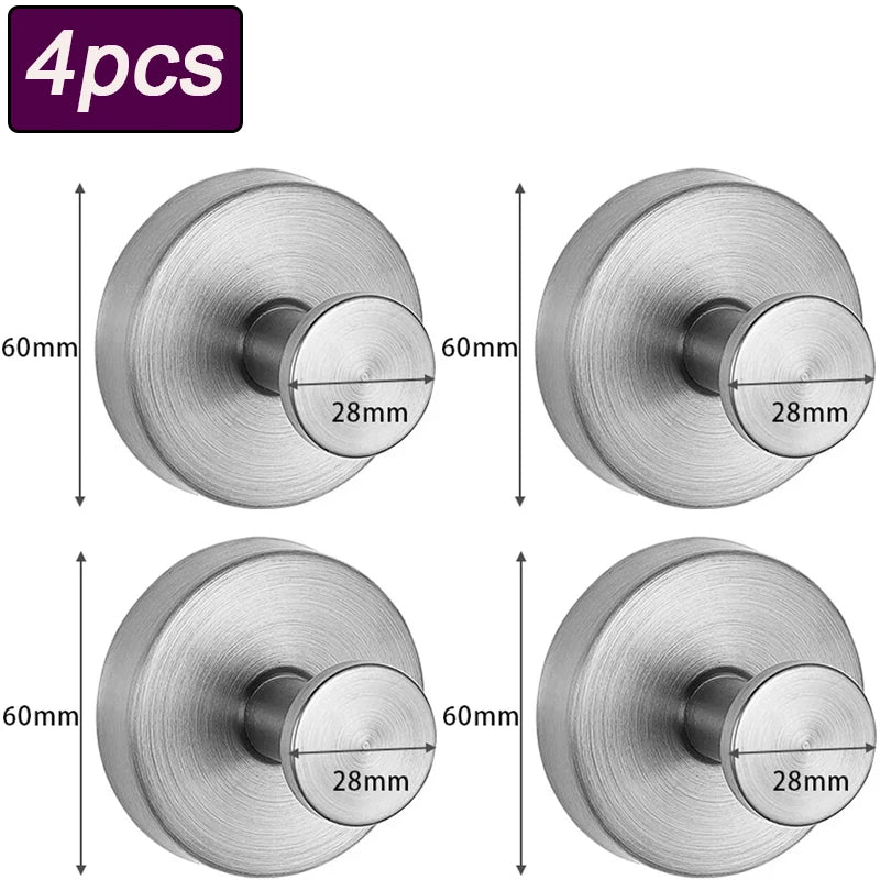 1/4pcs Vacuum Suction Cup Hooks Punch Free Bath Sucker Hook Wall Hook Hanger Glass Kitchen Bathroom Hooks for Towel Handbag