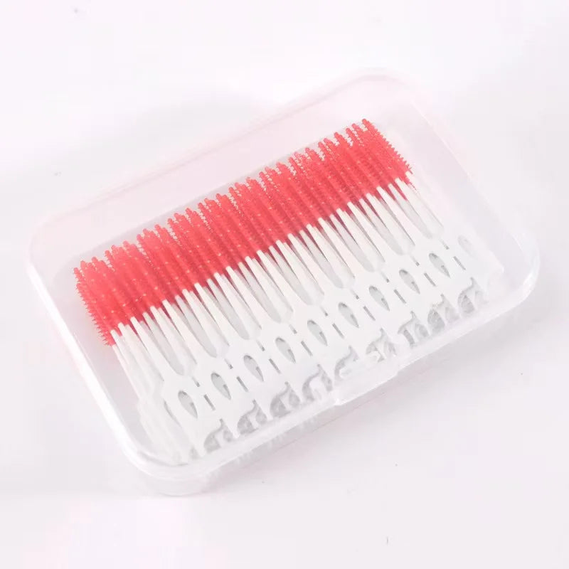200PCS/Box Silicone Interdental Brushes Soft Dental Floss Orthodontic Teeth Flosser Toothpicks Portable Oral Care Tools