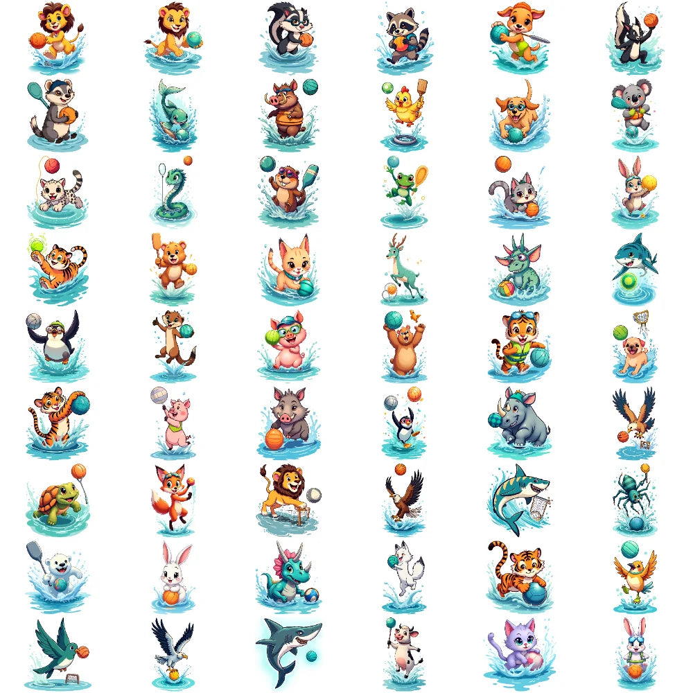 54pcs Temporary Tattoo Cartoon Axolotl Waterproof Long-lasting Body Stickers Cute Axolotl Cartoon For Arms