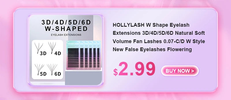 HOLLYLASH 96 Clusters DIY Self Adhesive Cluster Lashes Russian Volume False Eyelashes C Curl Natural Soft Individual Eyelashes