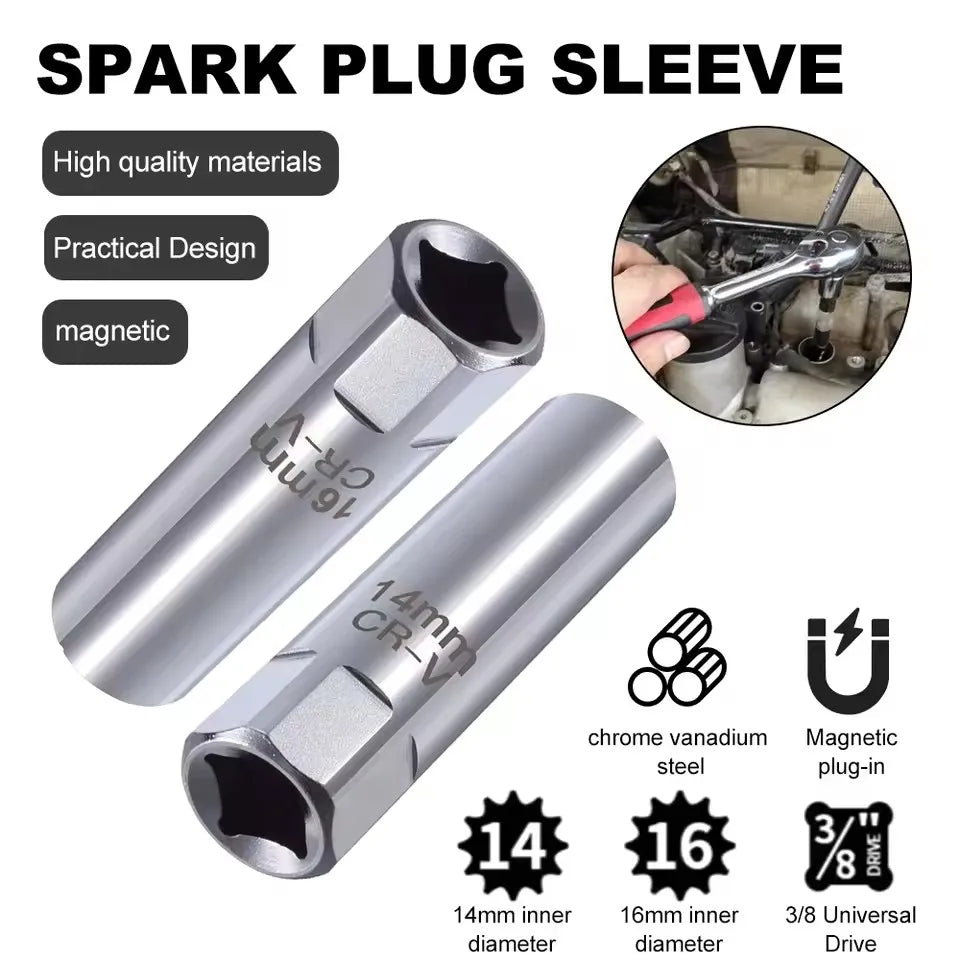 Hi-Spec Car Spark Plug Socket Universal Wrench 14/16/21mm Install Replace Repair Kit Magnetic Spark Plug Removal For Car Repair