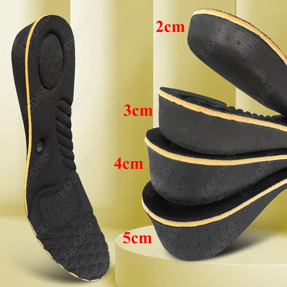 Magnet Height Increase Insoles 2-5cm Adjustable Invisible Arch Support Cushion Massage for Men Women EID