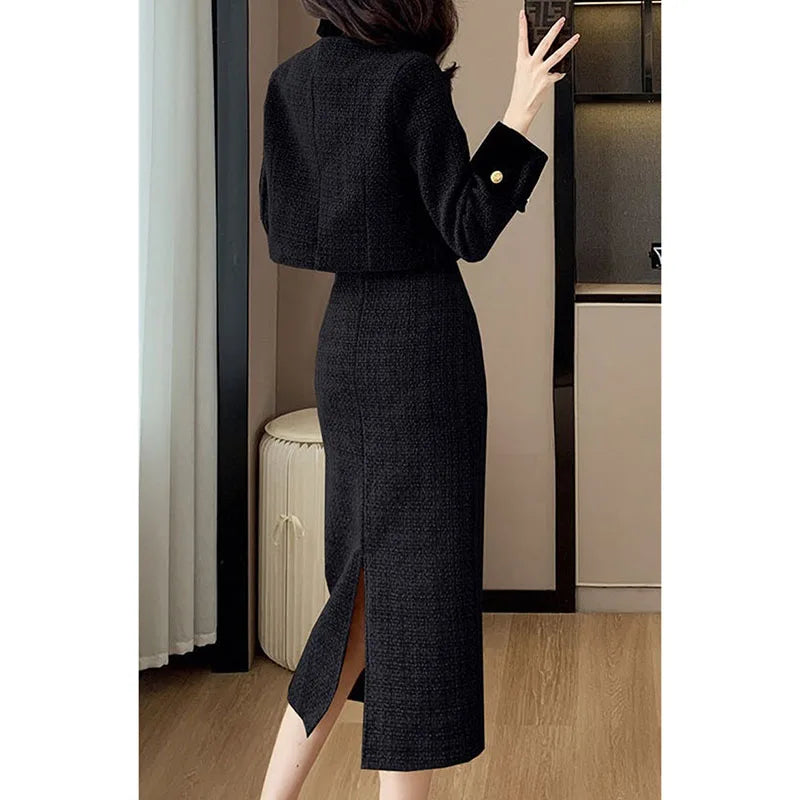 Autumn Lady Splicing Together Maxi Skirt High-end Female Rough Flowers Long Skirts Women Leisure fashion Two Piece Set Skirt  ﻿