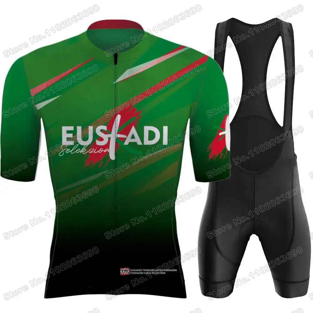 2026 Euskadi Basque Country Team Cycling Jersey Set Euskadiko Cycling Clothing Summer Road Bike Shirts Suit Bicycle Bib Shorts