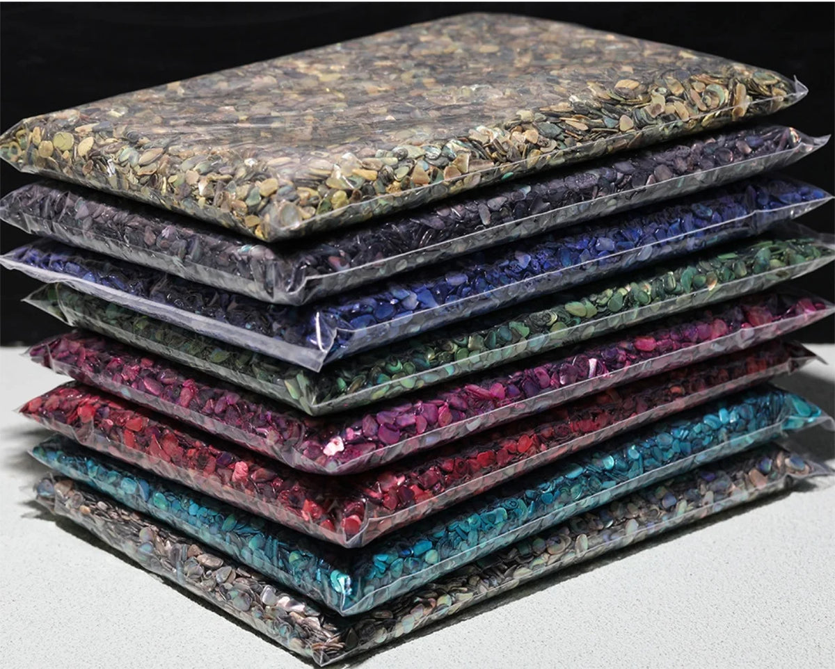 100g Abalone Shell Fragments – Smooth New Zealand Natural Shell Nail Art Accessories for a Unique and Elegant DIY Manicure Look