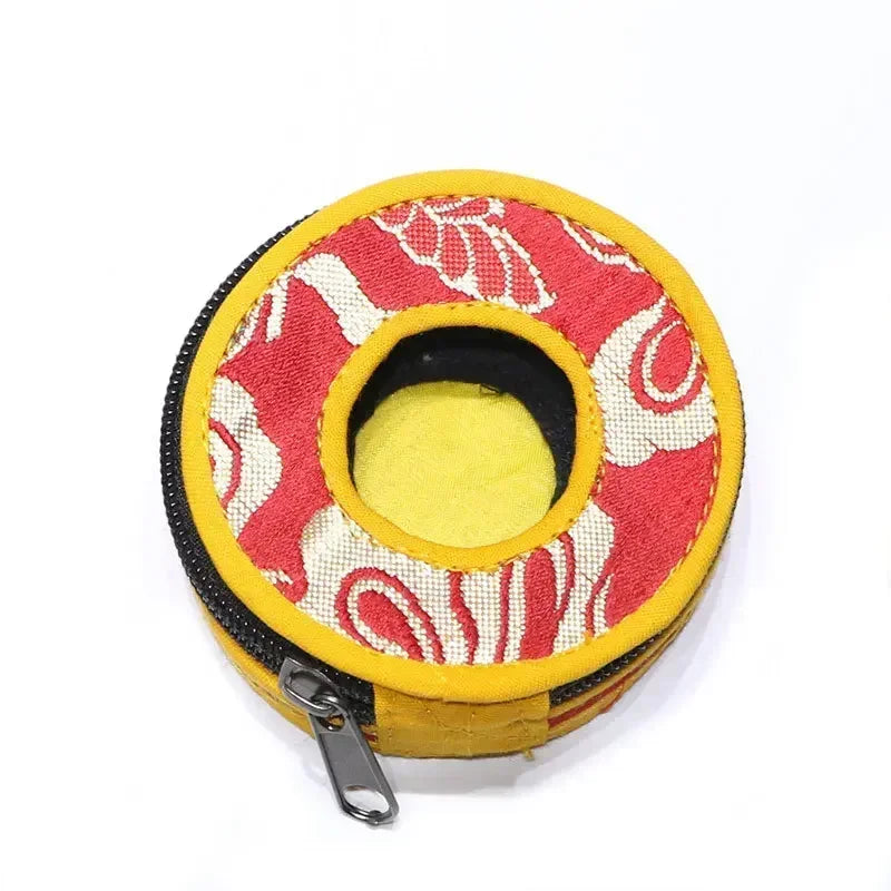 Meditation Cymbal Bell Bag Finger Cymbals Packs Zipper Storage Bags Tingsha Chimes Storage Rack Tibetan Bell Protector Case