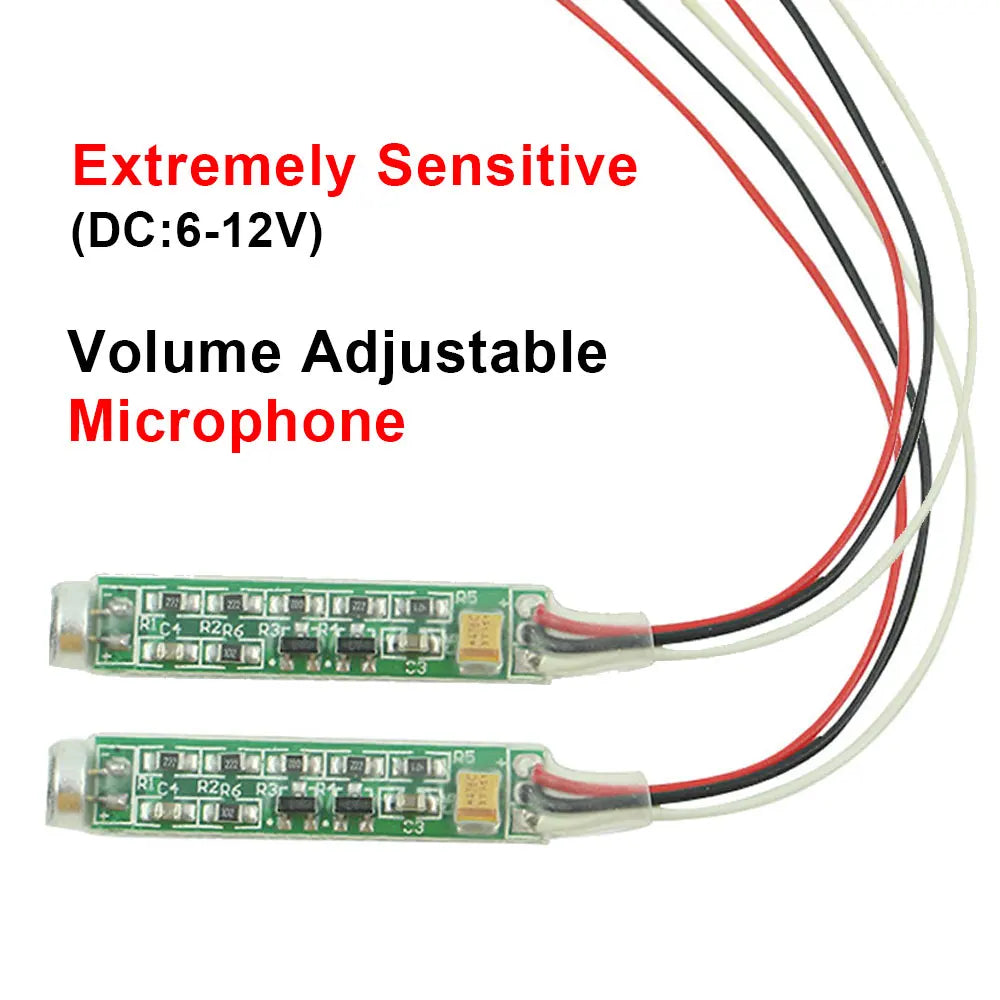 Output Volume Adjustable Special MIC Microphone Module Audio Pickup Adapter Module HIFI Microphone DC 6-12V for CCTV IP Camera