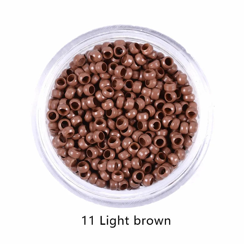 1000Pcs 3.0mm Nano Rings Micro Beads Non-Silicone Lining Copper Ring for Tip Hair Extensions and Tinsel Extensions