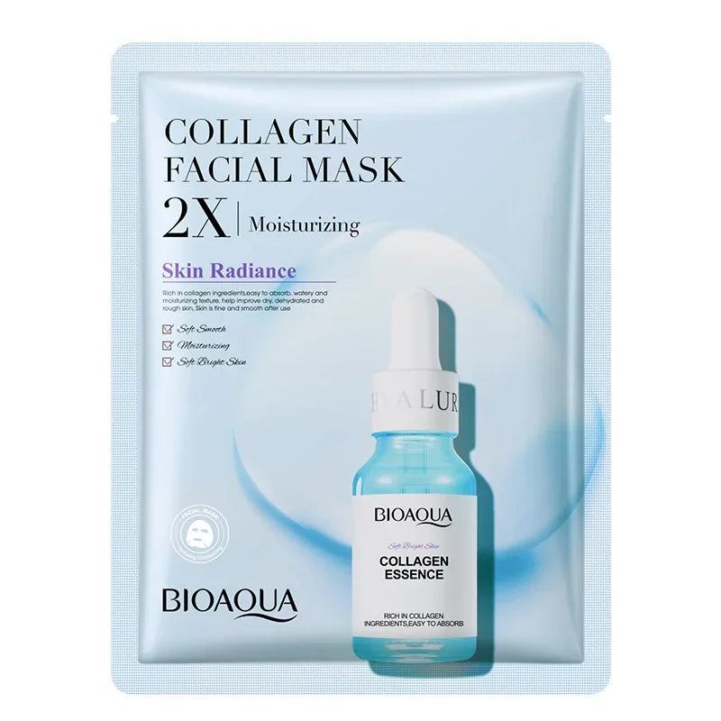 20 Pieces BIOAQUA Centella Collagen Vitamin C Facial Mask Moisturizing Refreshing Sheet Masks Hyaluronic Acid Skin Care Products