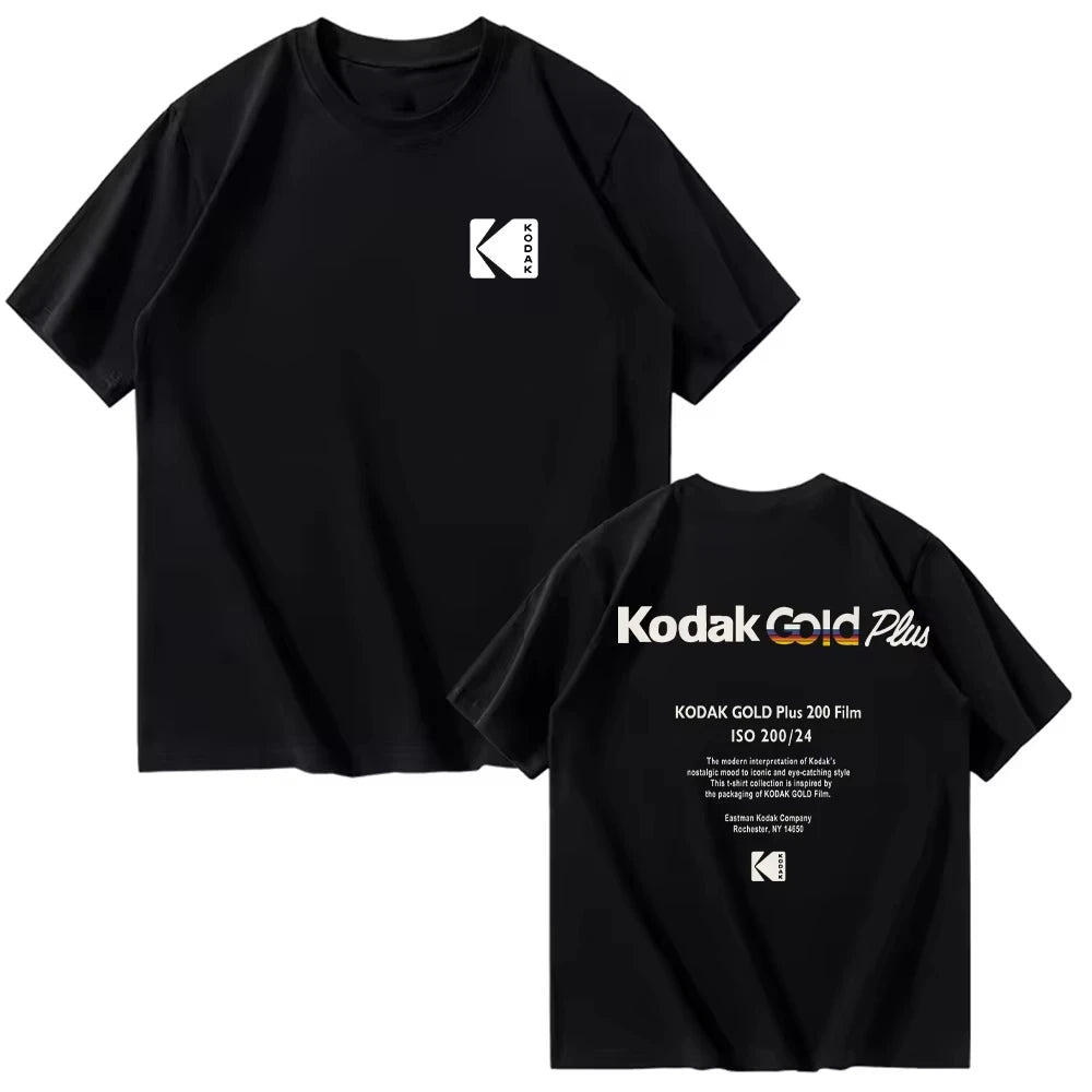 Kodak Polychrome Rainbow Back Print Unisex Cotton T Shirt Vintage Retro Short Sleeve Tee Y2K Casual Streetwear Film Graphic Top