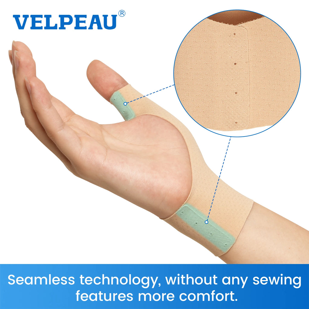VELPEAU Thumb Compression Sleeve for Mild Arthritis Pain and Sports, Thumb Splint Support Liner Universal for Both Hands, 2PCS