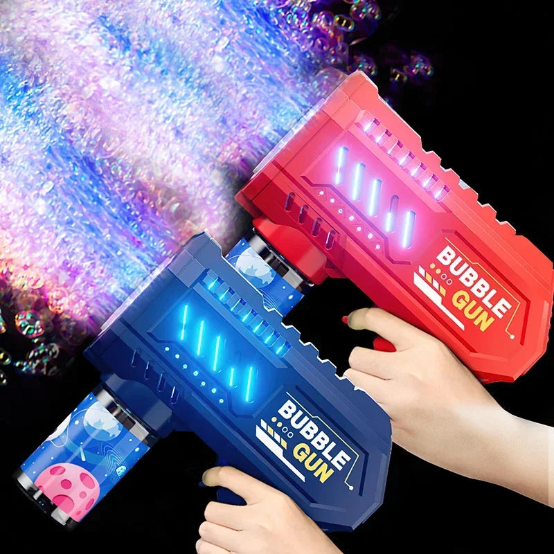 Fully Automatic Bubble Gun Rocket Bubbles Machine Automatic Blower with Bubble Liquid Toys for Kids Beach Outdoor Bubble Gifts