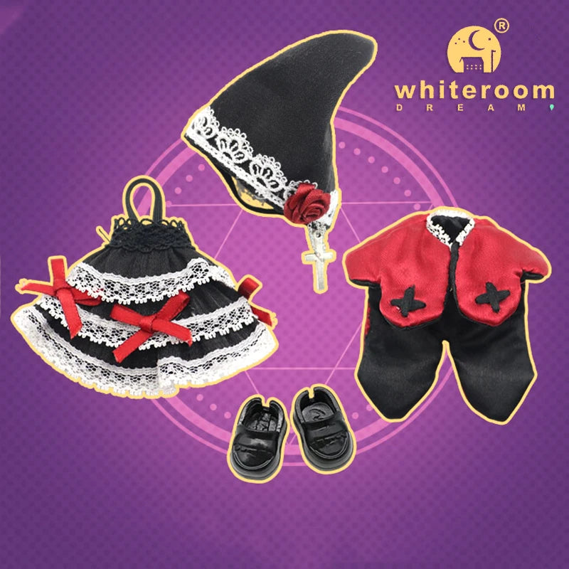 2026 Halloween Doll New OB11 BJD Witch Suit Dress bjd Doll Accessories Blood Makeup Equipment Horror Cute Girl Dress 13cm Gift