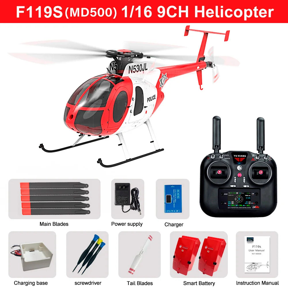 YUXIANG 1/16 F119S(MD500) 9CH GPS RC Helicopter