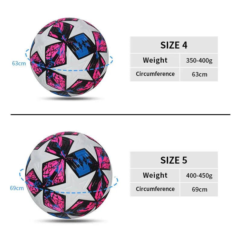 Standard Soccer Ball Professional Outdoors Sports Match Balls Training Seamless Football High Quality PU Material Size 5 Size 4