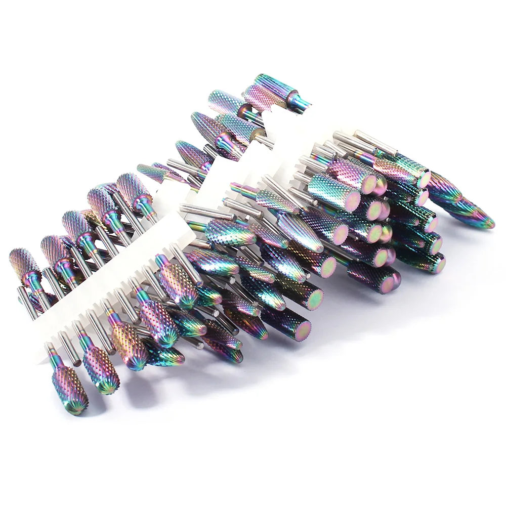 10pc Carbide Manicure Drills Nail Drill Bits Set Milling Cutters Kits Gel Polish Remover Files Electric Burr Tools Accesstries