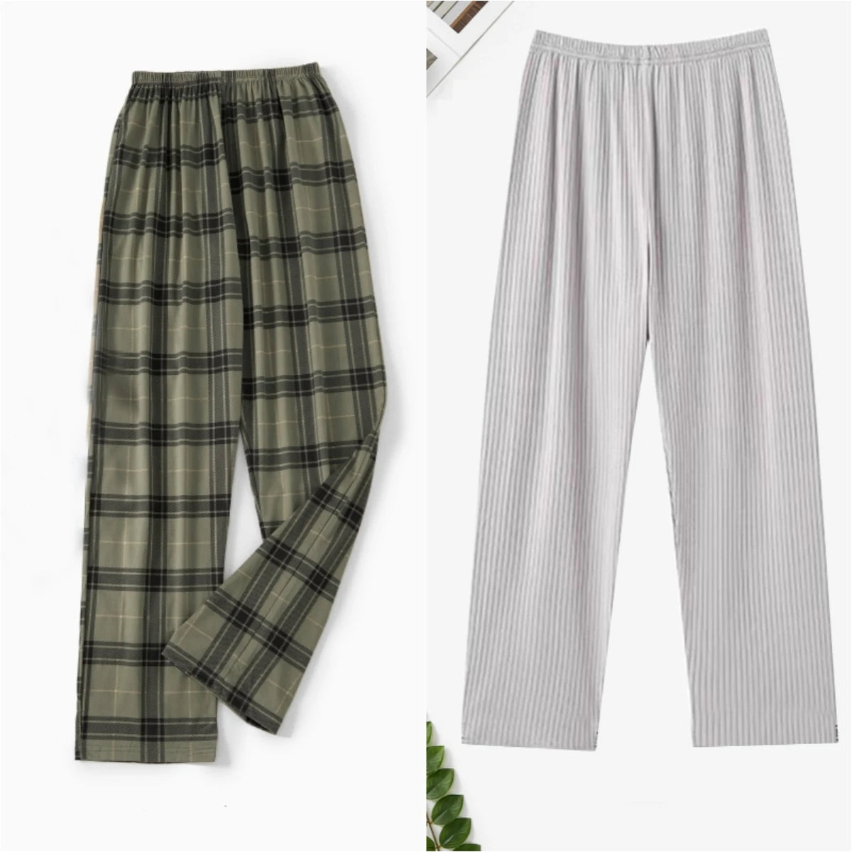 Men's Pajama Pants Thin Home Trousers Loose Large Size Spring and Autumn Summer Thin Casual Home Trousers