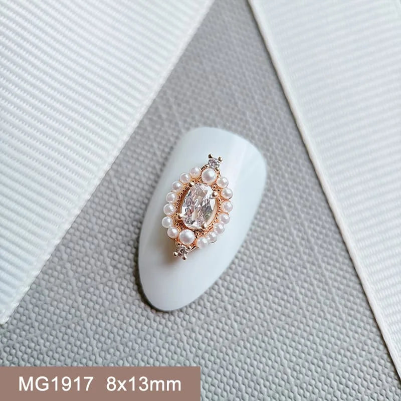 10pcs 3D Luxury Nail Art Charms Zircon Metal Star And Flower Decorations Starlight Jewelry Accessories for Manicure Supplies
