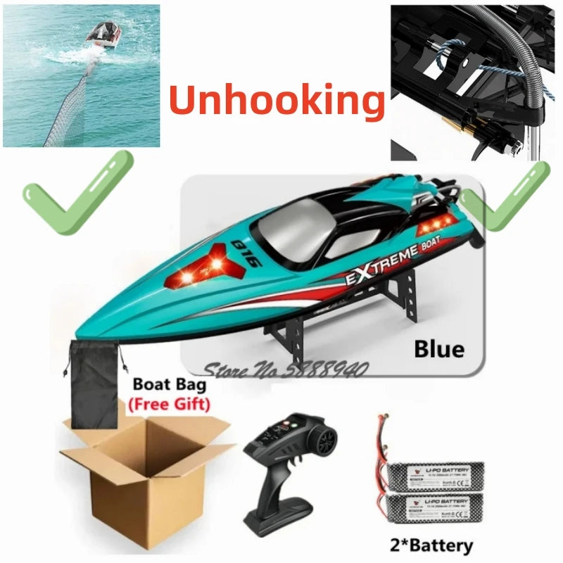 70KM/H High Speed Remote Control Boat RC Speedboat  200M Nesting Unhook Capsized Reset Waterproof Racing Induction RC Boat Toy