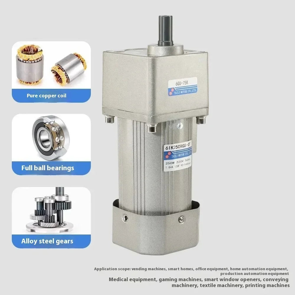 200W 250W Micro AC Motor Kit 220V Gear Motor Speed Forward and Reverse Controller+Single Phase Asynchronous Motor 50/60hz ForCNC
