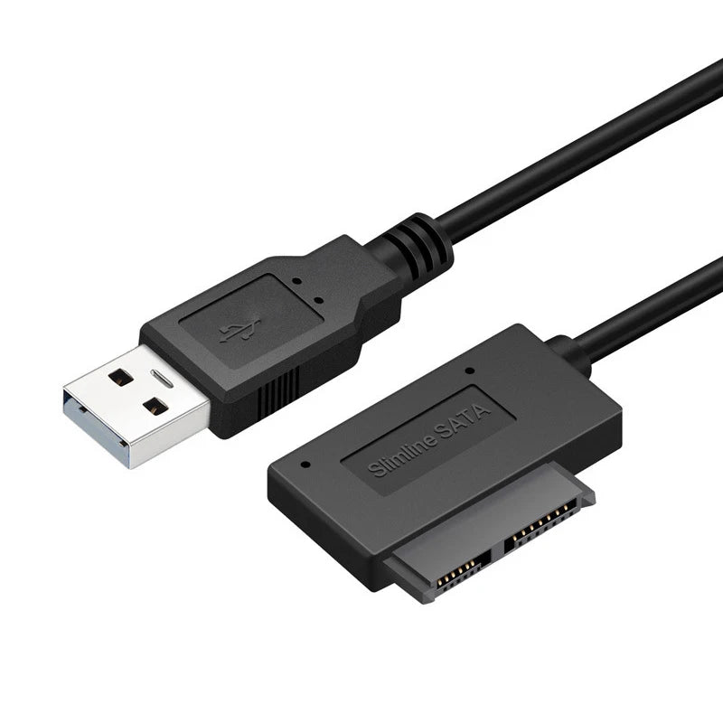 SATA to USB 2.0  Adapter Converter Cable 7+6 13pin Slimline Sata Adapter Cable Compatible for Laptop CD DVD ROM Optical Drive