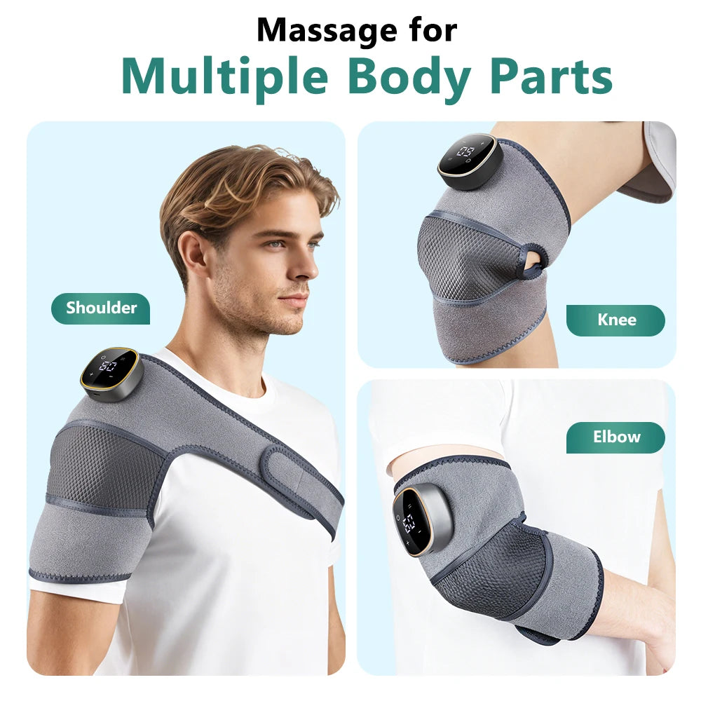 Rechargeable Knee Massager 3 Gear Vibration Massage Adjustable Shoulder Brace Electric Heating Pads Leg Knee Warmer