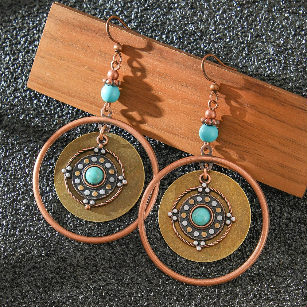 5 Pairs Boho Vintage Dangle Earrings Handmade Geometric Statement Tassel Earrings Daily Wear Party Accessories Versatile