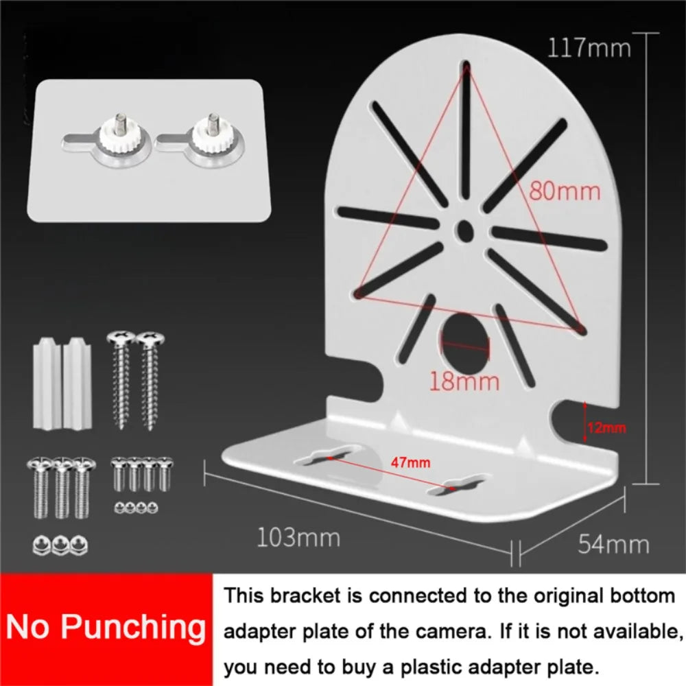 Side / Siding / Ceiling Mount Dome Camera Bracket Support Metal No Punching CCTV Camera Mount for Ezviz TP-LINK