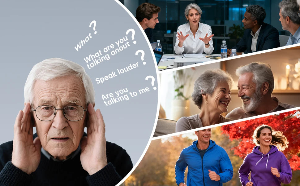 Mirasing Hearing Aids，Bluetooth RIC Hearing Aid - 2025 Rechargeable BTE with Noise Cancelling & Charging Case