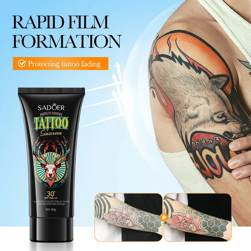1pc Tattoo Color Care Cream SADOER - Sun Protection and Color Protection for Tattoos, Gentle Moisturizing