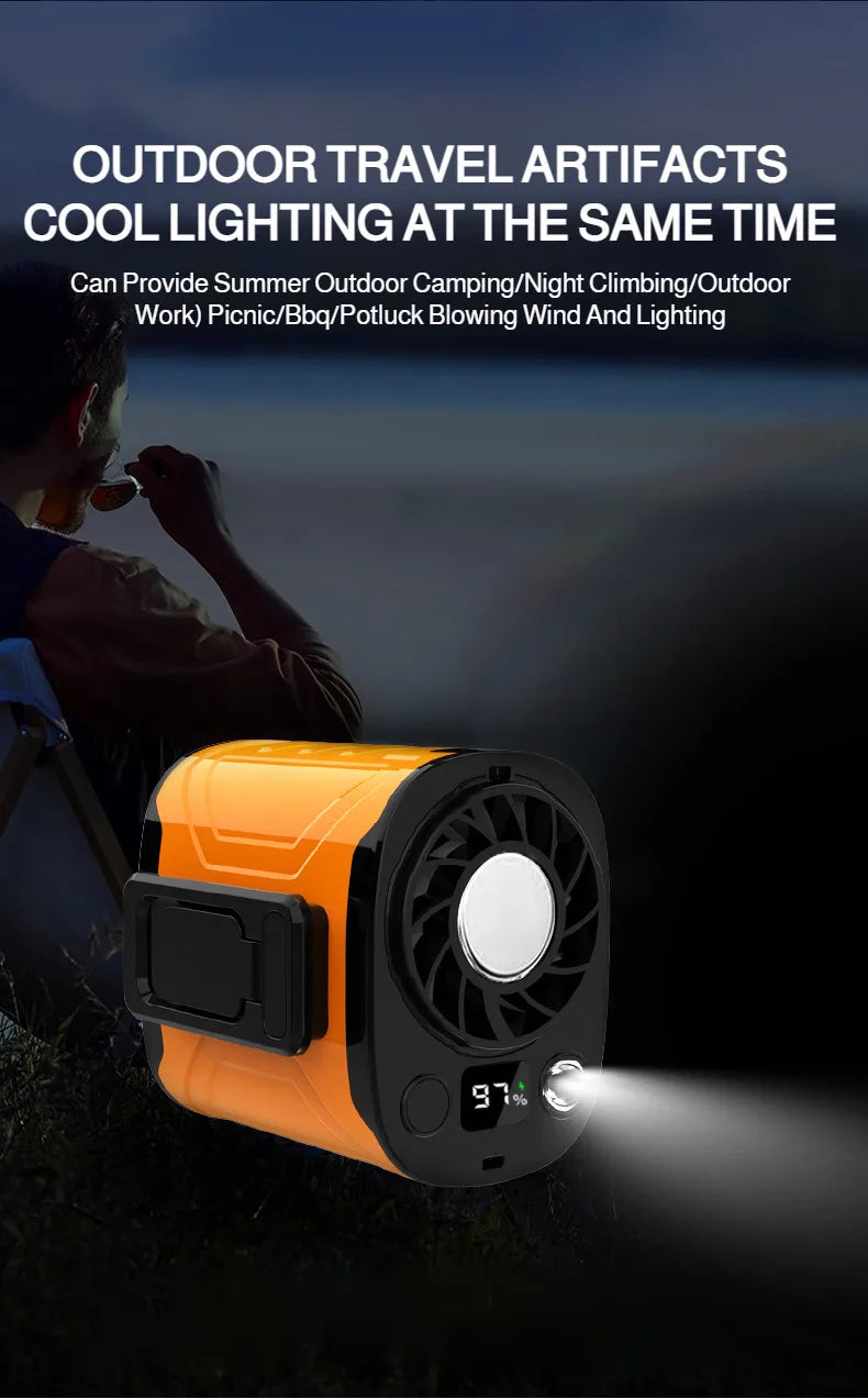 Hanging Waist Ice Fan With Light Digital Display Hanging Waist Fan