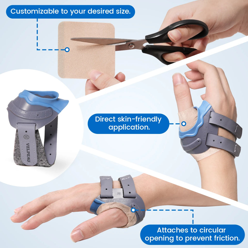 VELPEAU CMC Thumb Brace with Shape-memory Restriction Splint, Thumb CMC Joint Stabilizer for Thumb Basal Arthritis Pain