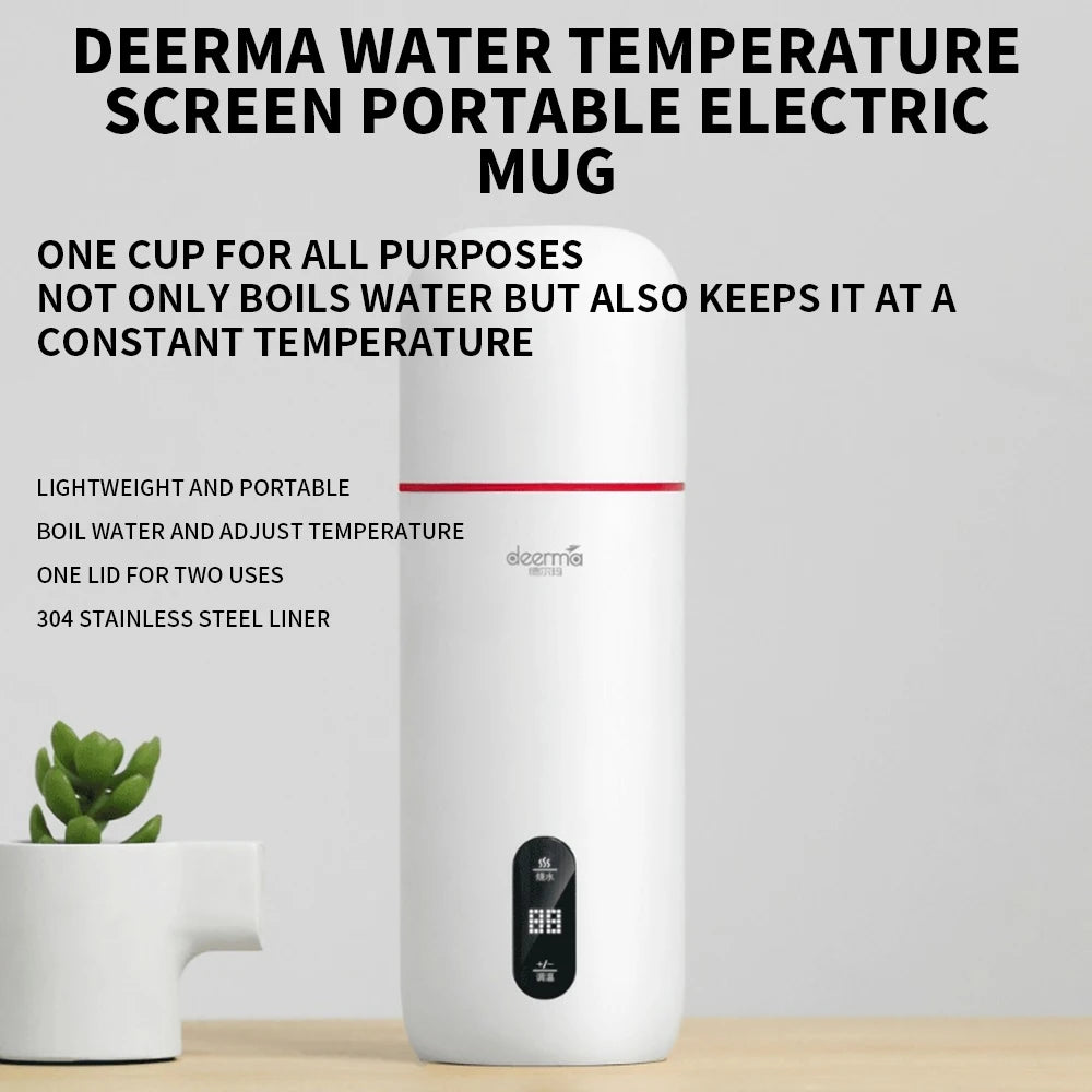 Deerma DEM-DR035 bottle water 350ML Portable Electric Water Cup Touch Control Drinkware Thermos Smart water Kettle