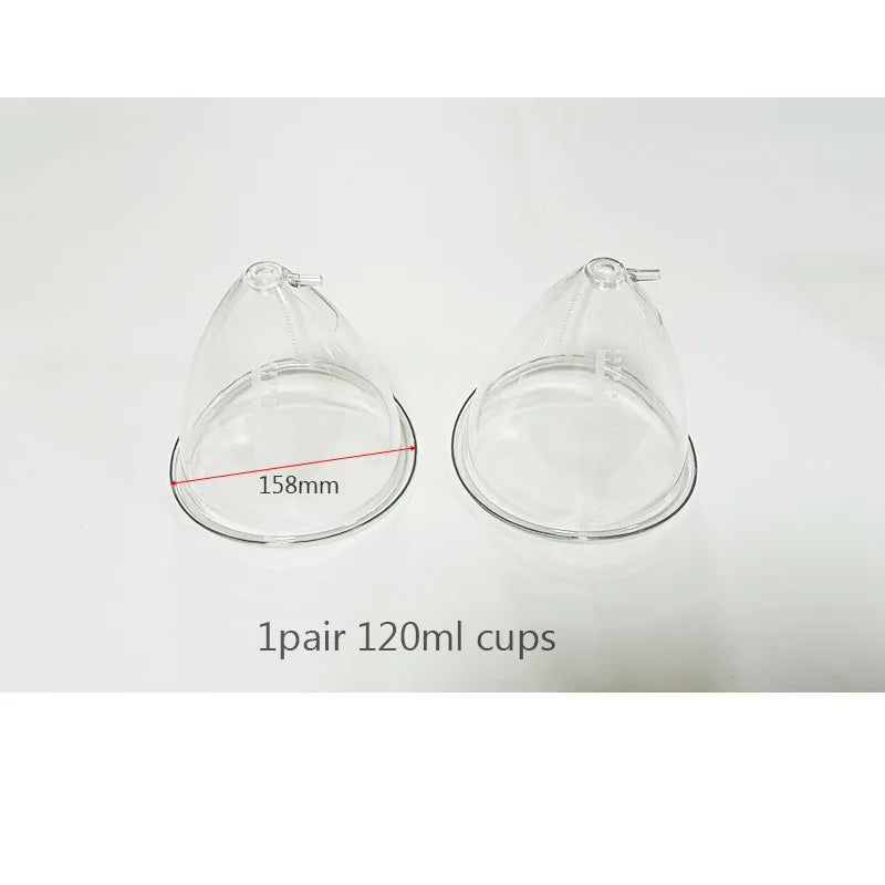 1 Pair 120/150/180/210ml Hip Lifting Vacuum Cupping Breast Enlargement Buttock Enhancer Massage Machine Replacement Cup Y Hose