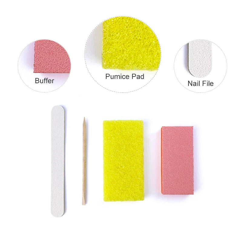 800 Sets/Carton Disposable Pedicure Kits Nail Sets Sand File Buffer Sponge Block Manicue Tools