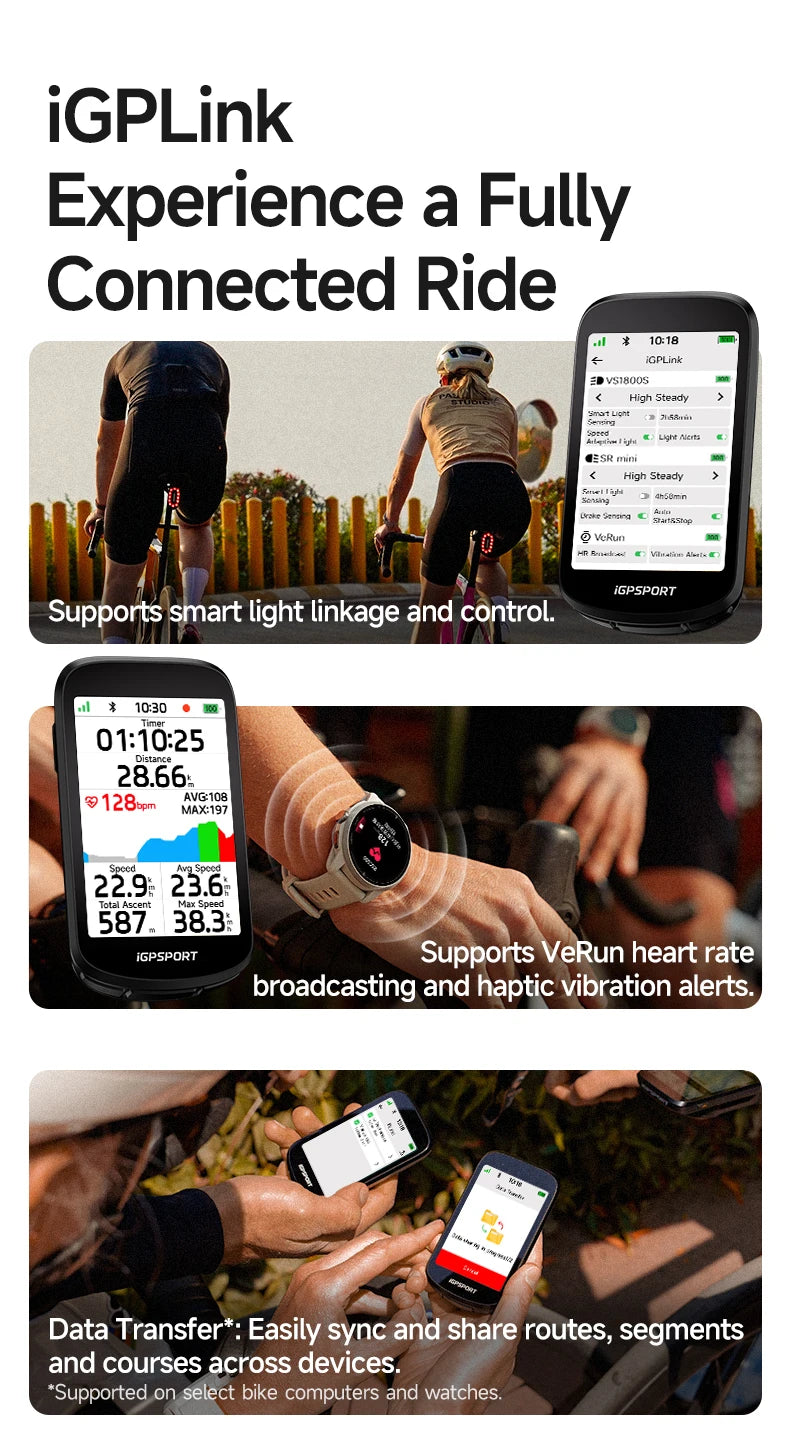 iGPSPORT BSC500 Touchscreen Bike Computer GPS Cycling Global Map Navigation Wireless Cycling Computer with Digital Bike Bell